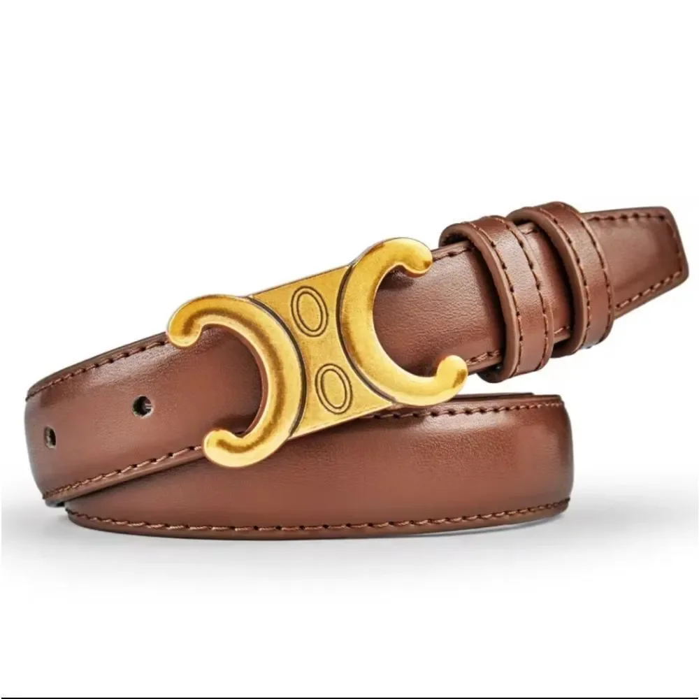 New Anthopologie Leather Belt With Gold Tone Hardware NWOT